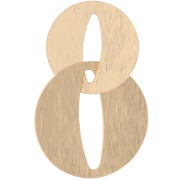 Colgante doble redondo estriado 38x24 mm - Oro x1|raw }}