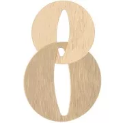 Colgante doble redondo estriado 38x24 mm - Oro x1