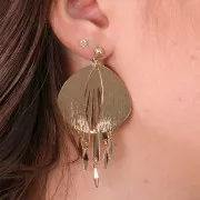 Colgante triángulo acanalado 32x35 mm - Oro x1