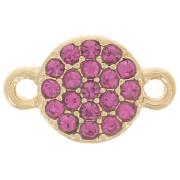 Entrepieza redonda de 7 mm con strass - Dorado - Fucsia x1|raw }}