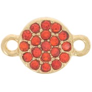 Entrepieza redonda de 7 mm con strass - Dorado - Naranja x1|raw }}