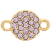 Entrepieza redonda 7 mm con strass - Dorado - Lilac x1|raw }}