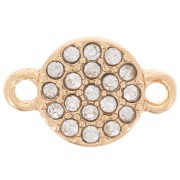 Entrepieza redonda 7 mm con strass - Dorado - Cristal x1|raw }}