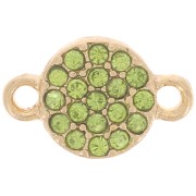 Entrepieza redonda de 7 mm con strass - Dorado - Verde claro x1|raw }}
