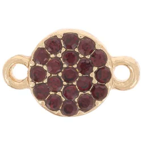 Entrepieza redonda de 7 mm con strass - Dorado - Coñac x1