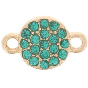 Entrepieza redonda de 7 mm con strass - Dorado - Azul petróleo x1|raw }}