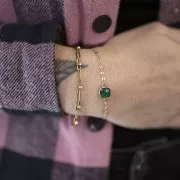 Entrepieza cuadrada 15x9 mm en cristal facetado - Dorado - Rosa claro x1