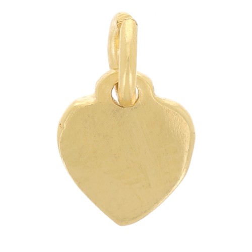 Mini corazón 7x6 mm con anilla abierta - 3 micras baño de oro x1