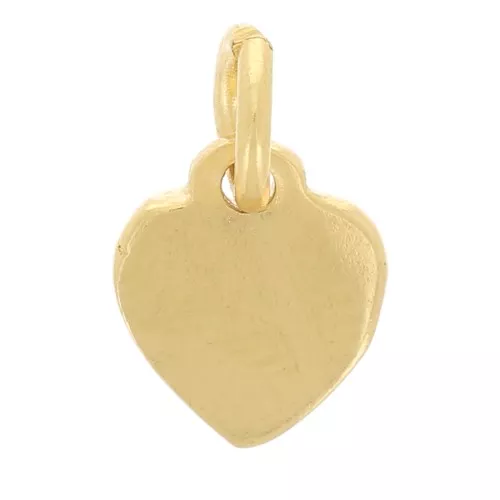 Mini corazón 7x6 mm con anilla abierta - 3 micras baño de oro x1