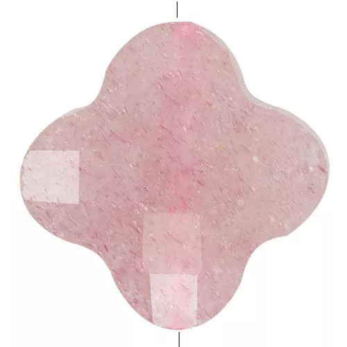 13 mm facetado trébol bead piedra preciosa - Cuarzo Fresa x1