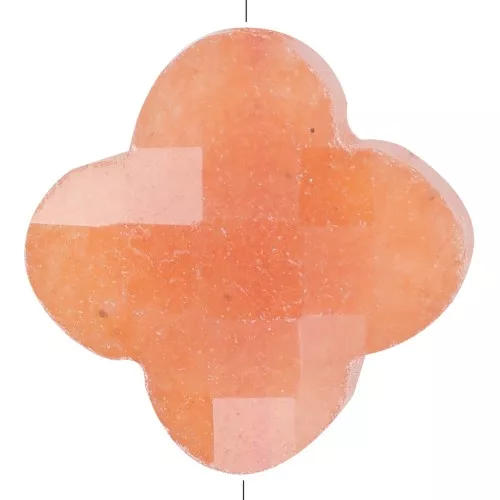 Cuenta trébol facetada 13 mm gema - Aventurina naranja x1