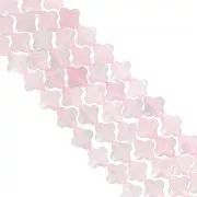 13 mm facetado trébol cuenta de piedra preciosa - Cuarzo Rosa x1