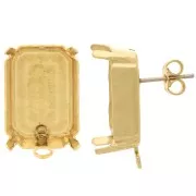 Pendientes Rectangulares PureCrystal 4627 18x13 mm - Dorado x2