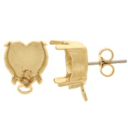 Pendientes corazón 11x10 mm - Dorado x2