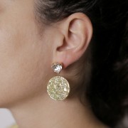 Pendientes corazón 11x10 mm - Dorado x2