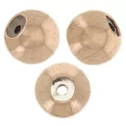 Cuentas de tope de 3 mm con agujero de 0,6 mm - Dorado rosa relleno (oro laminado) x4