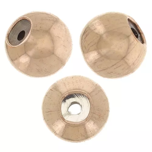 Cuentas de tope de 3 mm con agujero de 0,6 mm - Dorado rosa relleno (oro laminado) x4