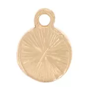 Dije redondo de 7 mm con strass - Dorado - Fucsia x1