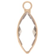 Colgante navette de cristal facetado 19x8 mm - Dorado - Transparente x1