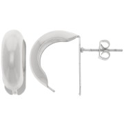 Pendientes de perno curvo - Creoles para doblar 17x6 mm - Rodiado x2|raw }}