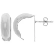 Pendientes de perno curvo - Creoles para doblar 17x6 mm - Rodiado x2