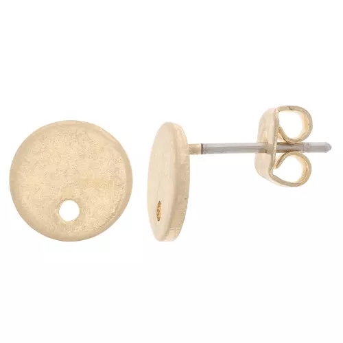Pendientes de disco con un agujero 8 mm - Dorado vintage x2