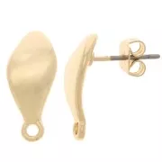 Pendientes gotas irregulares 16x7 mm con anilla cerrada - Dorado x2