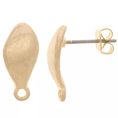 Pendientes irregulares 16x7 mm con aro cerrado - Dorado vintage x2