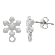Pendientes flor 9,5 mm con anilla cerrada - Plateado x2