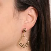Pendientes flor 9,5 mm con anilla cerrada - Dorado x2