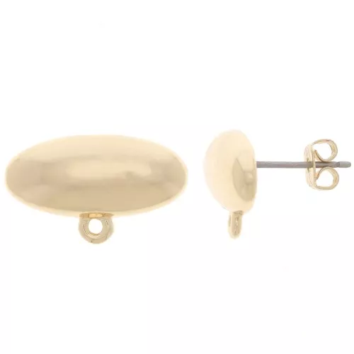 Pendientes ovalados 9x20 mm con anilla cerrada - Dorado x2