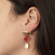 Pendientes ovalados 9x20 mm con anilla cerrada - Dorado x2