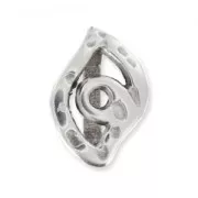 Cuenta pasante para regaliz ojo buena fortuna 12 mm Chapado Plateado envejecido x