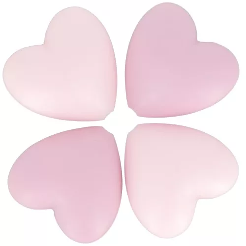 Corazón de silicona 19x20 mm para chupete - Multi rosa x4