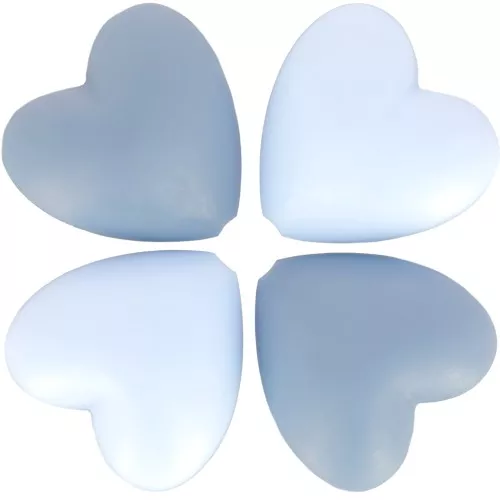 Cuentas de corazón de silicona 19x20 mm para fijación al chupete - Multi azul x4