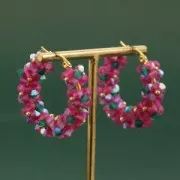 Preciosa Bicones - Cuenta rondelle 4 mm - Fucsia AB Mate x30