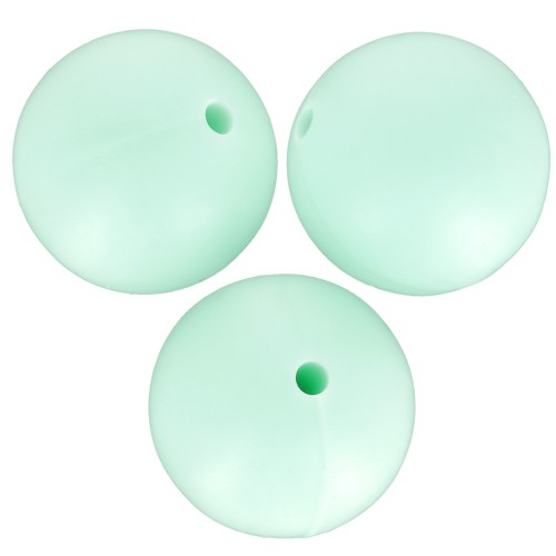 Perlas de silicona redondas de 15 mm para la fijación del chupete - Menta x3