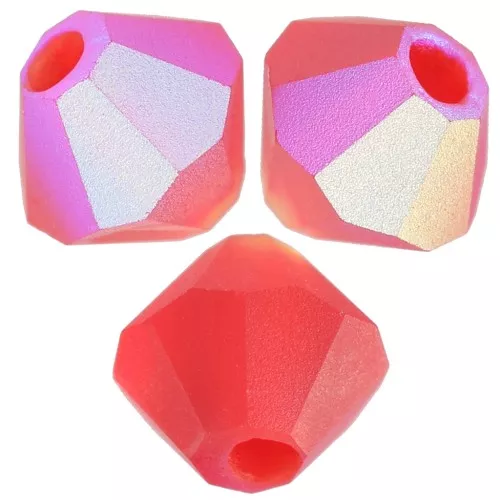 Preciosa Bicones - Cuenta rondelle 4 mm - Siam claro AB mate x30