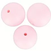 Perlas de silicona redondas de 15 mm para la fijación del chupete - Layette Rosa x3