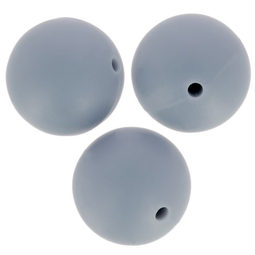 Perlas de silicona redondas de 15 mm para la fijación del chupete - Gris oscuro x3
