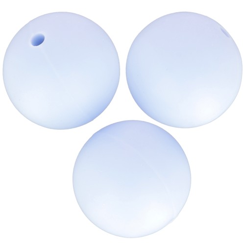 Perlas de silicona redondas de 15 mm para la fijación del chupete - Layette Azul x3