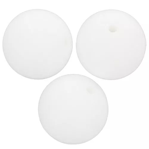 Perlas de silicona redondas de 15 mm para la fijación del chupete - Blanco x3