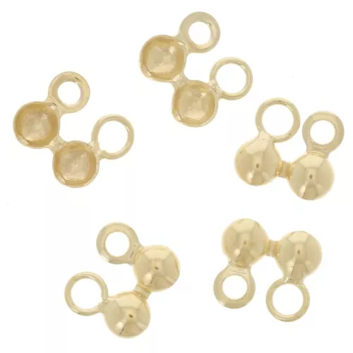 Cubre nudo 3 mm con anilla cerrada - Plata 925 Dorado x5