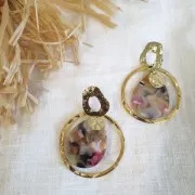 Colgante en forma de gota de 31 x 22 mm de acetato - Burdeos x1