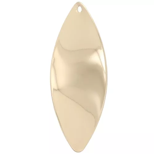 Colgante ovalado ondulado 29x11 mm - Dorado x1