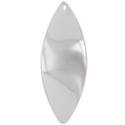 Colgante oval ondulado 29x11 mm - Rodio x1