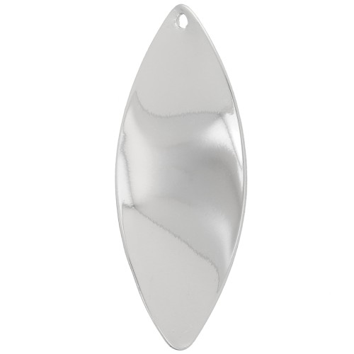 Colgante oval ondulado 29x11 mm - Rodio x1
