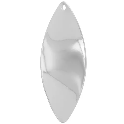 Colgante oval ondulado 29x11 mm - Rodio x1