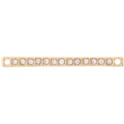 Entrepieza 30x2 mm con strass - Dorado - Cristal x1|raw }}