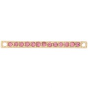 Entrepieza 30x2 mm con strass - Dorado - Rosa x1|raw }}